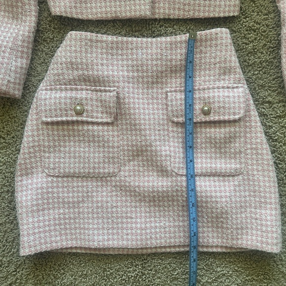 Pink Tweed Jacket Skirt Suit Set - Picture 6 of 6